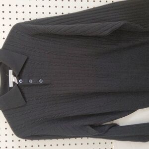 Geoffrey Beene cable knit sweater black men's size large EUC